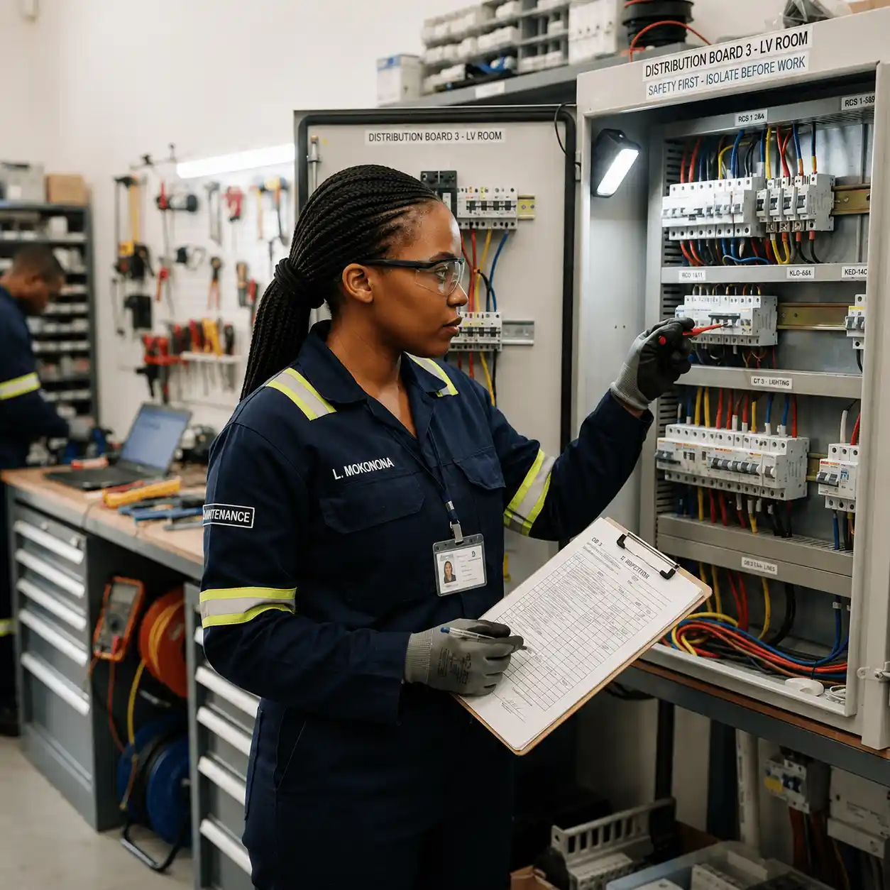 Blackout Busters electrician on a scheduled maintenance visit in Gauteng