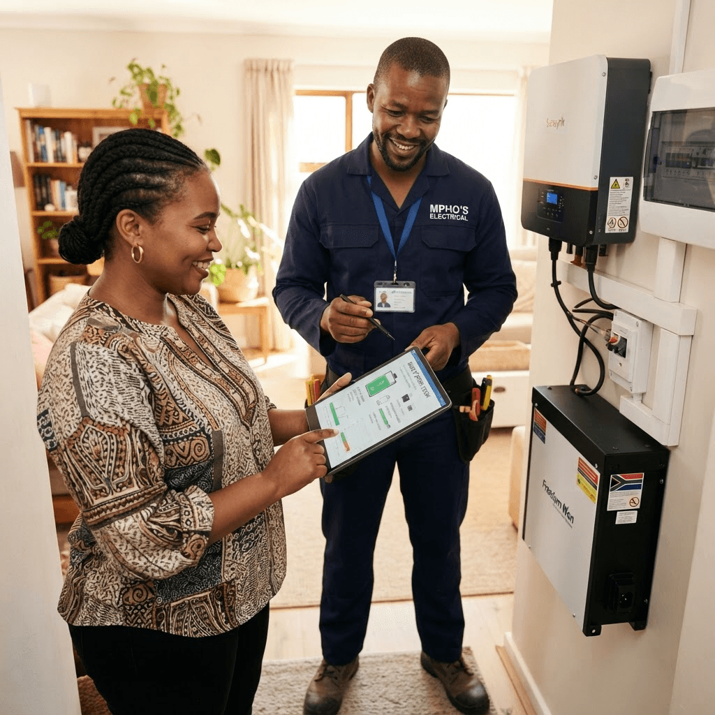 Blackout Busters advising on a load shedding backup power setup in Gauteng